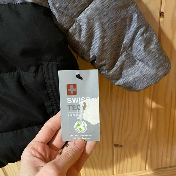 Swiss Tech gray/black puffer jacket size 12 month NWT - Picture 3 of 5